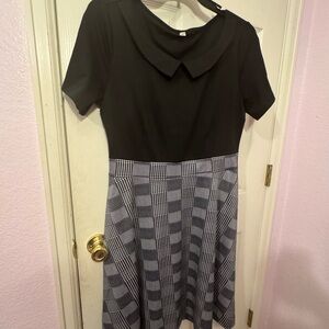 Heylo women’s vintage dress size xxl black and white plaid